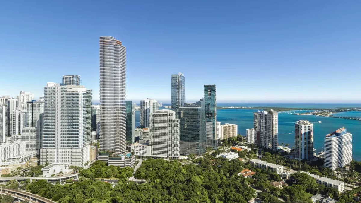 Cipriani Residences Miami tower rendering in the Brickell skyline