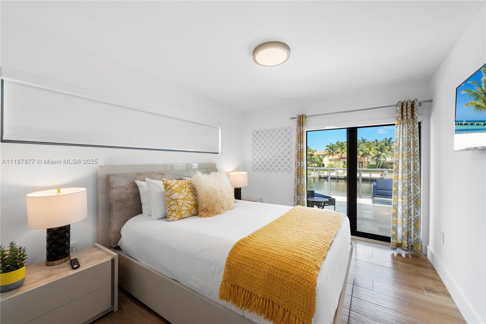Sunny bedroom with terrace access