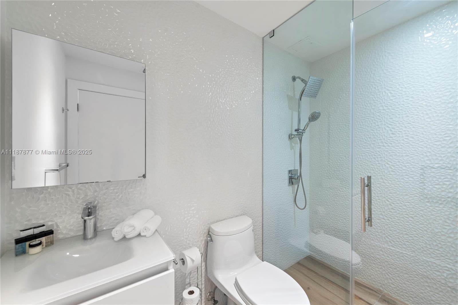 Glass shower bath fresh and bright