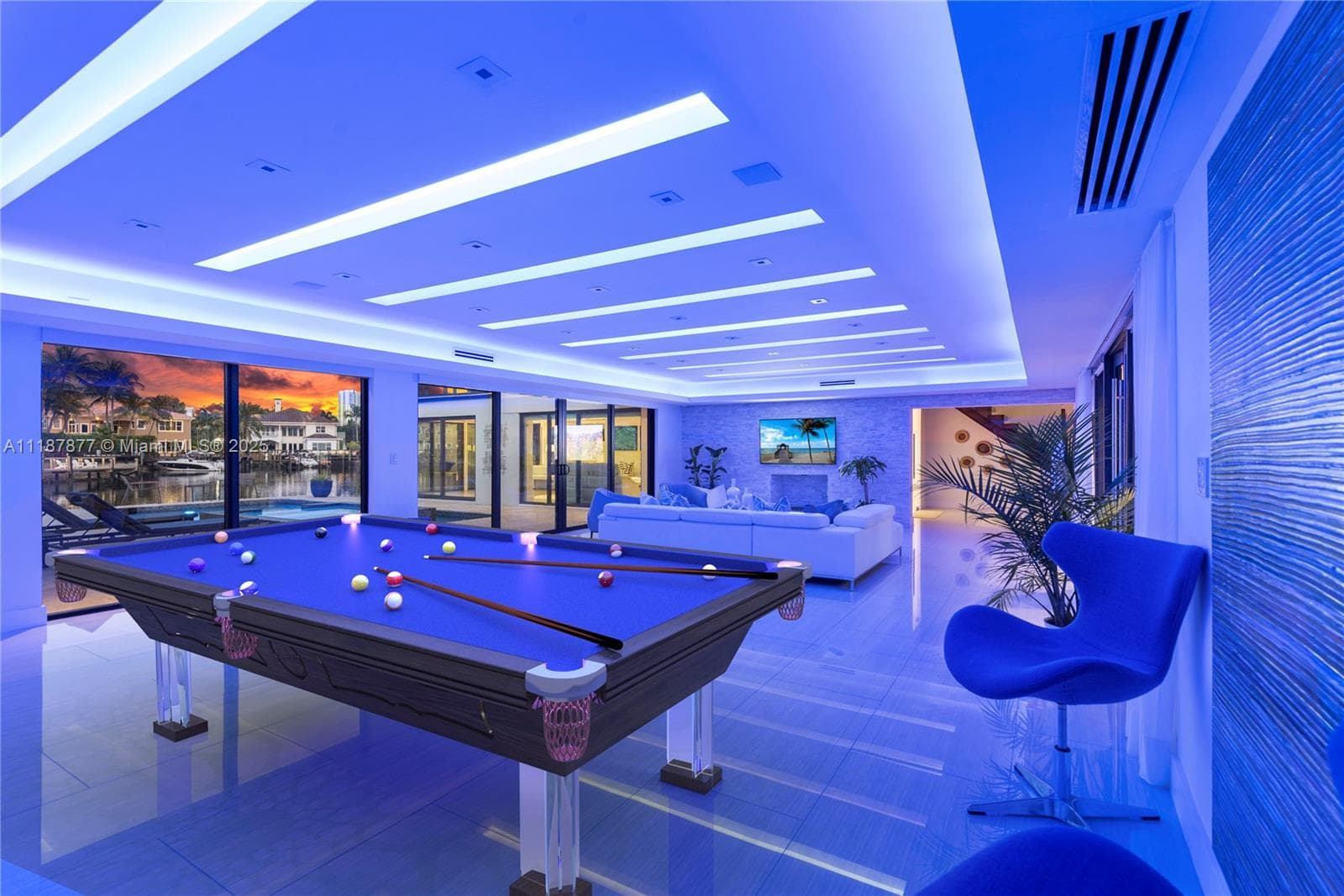 Blue lit game night energy