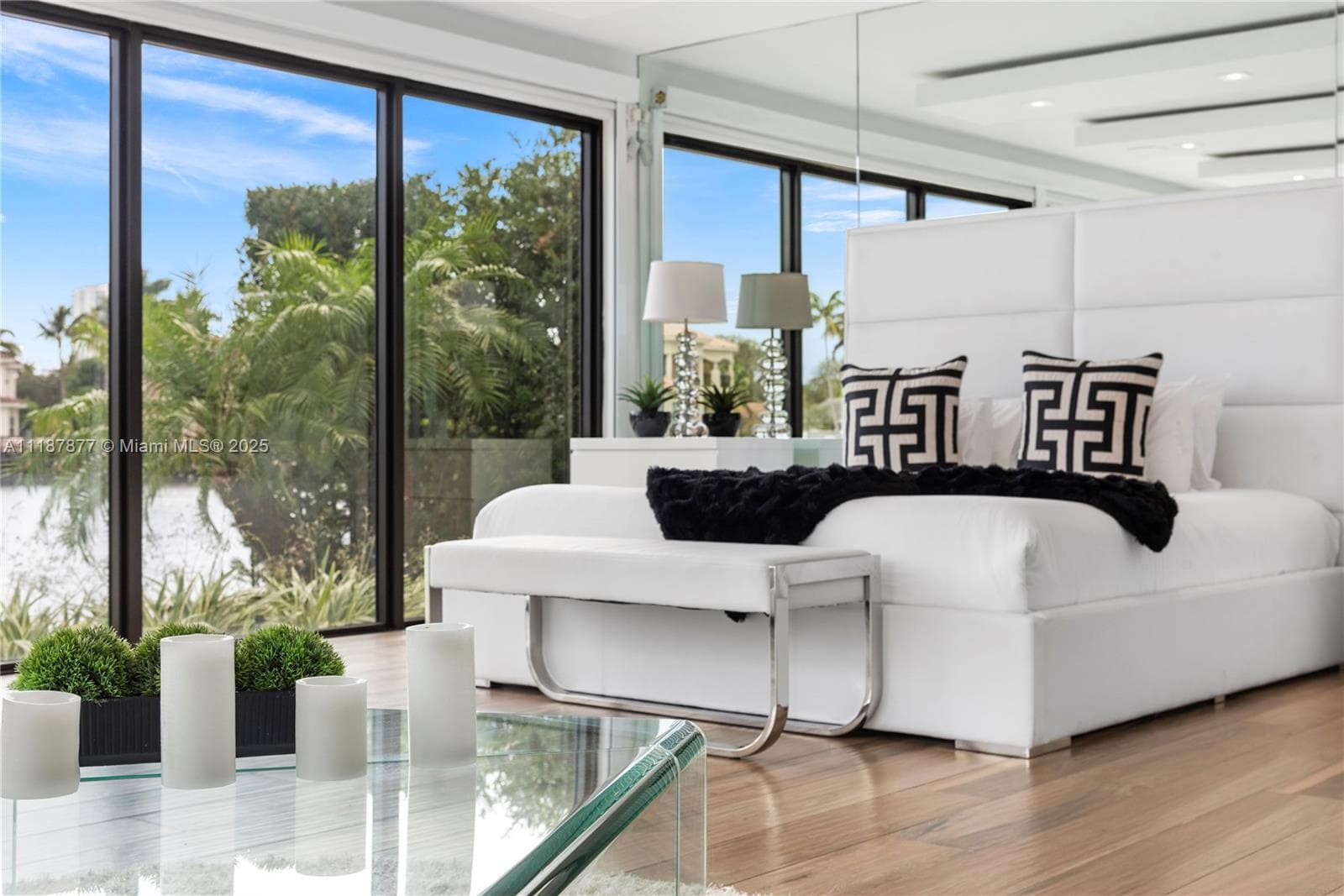 Cozy white retreat by the windows
