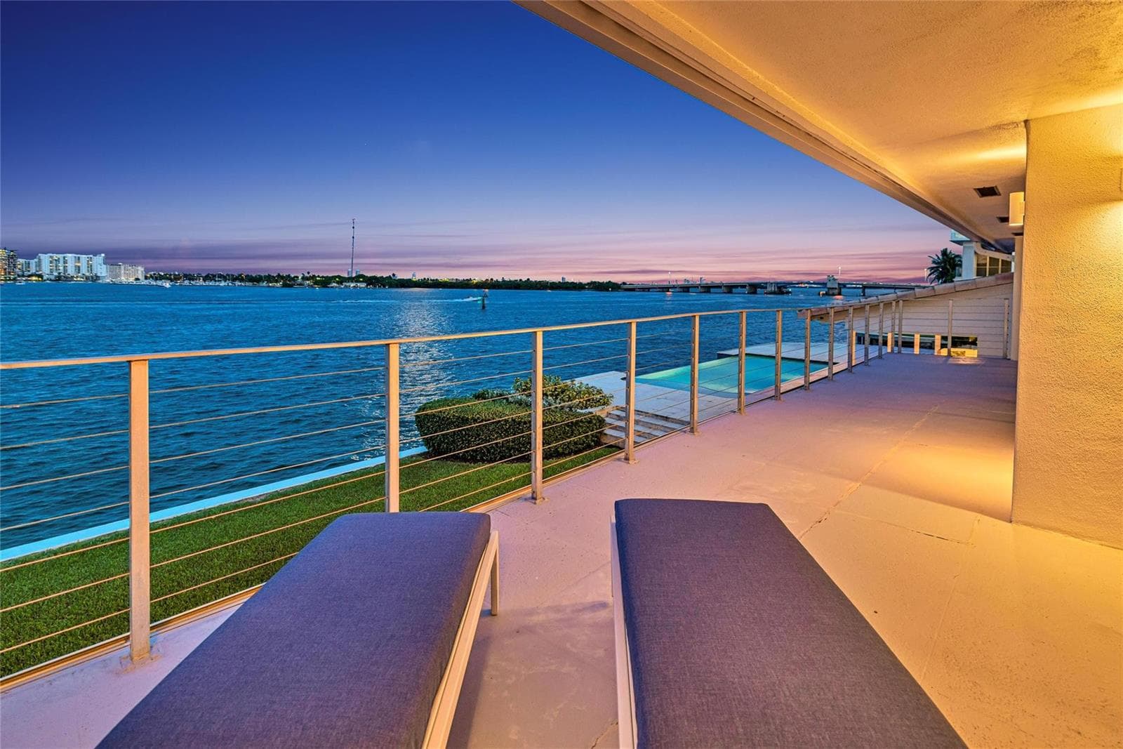 Primary Bedroom suite balcony at sunset