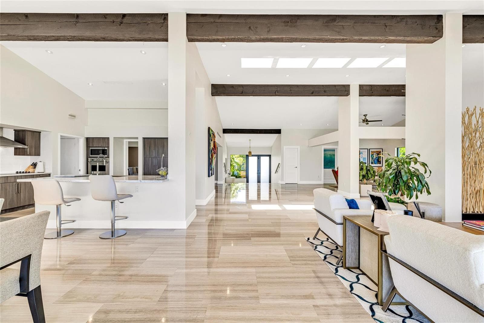 Looking back from living to foyer entry