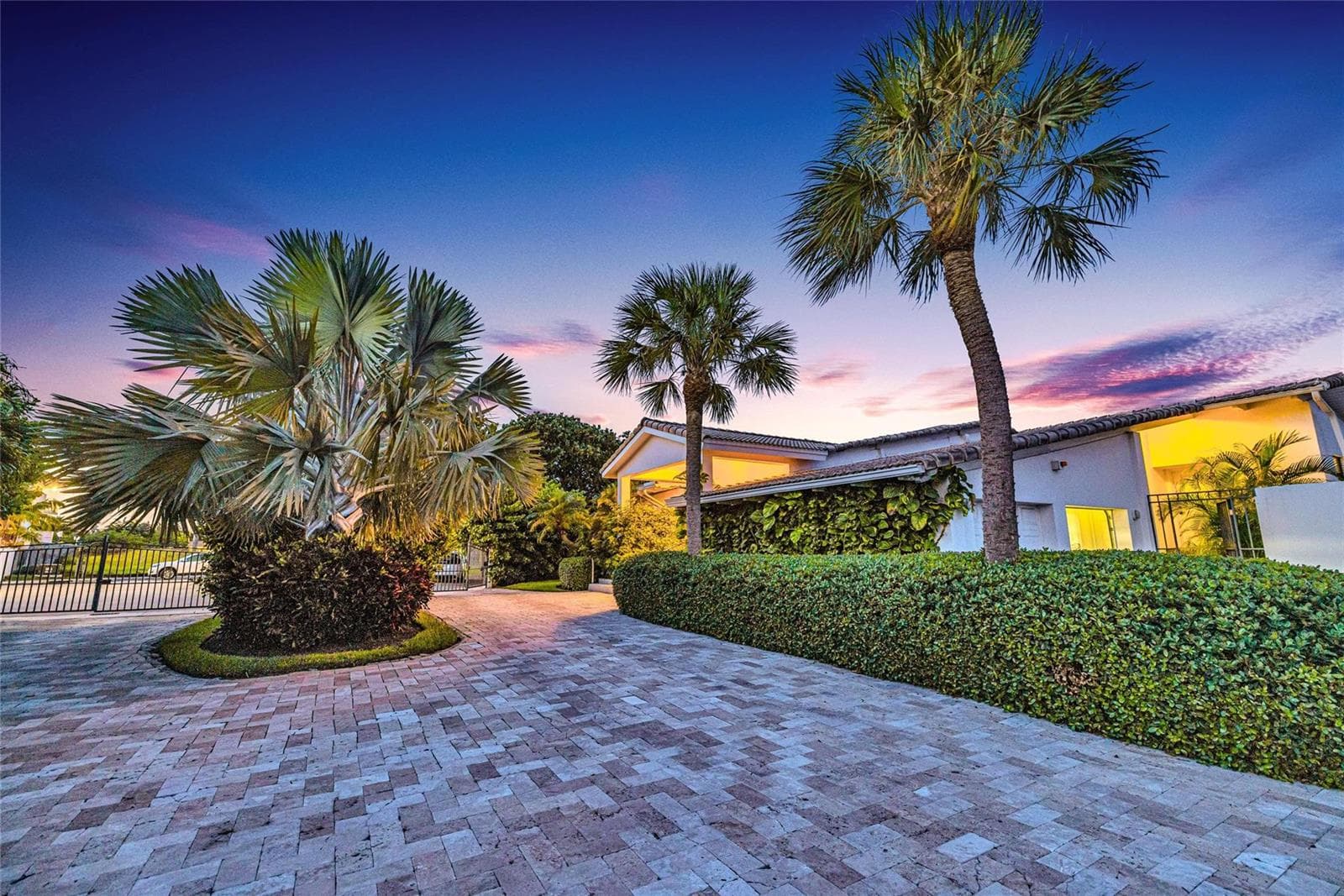 Front double gated circular driveway
