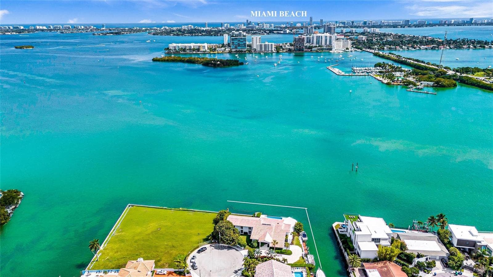 Aerial direction towards Miami Beach
