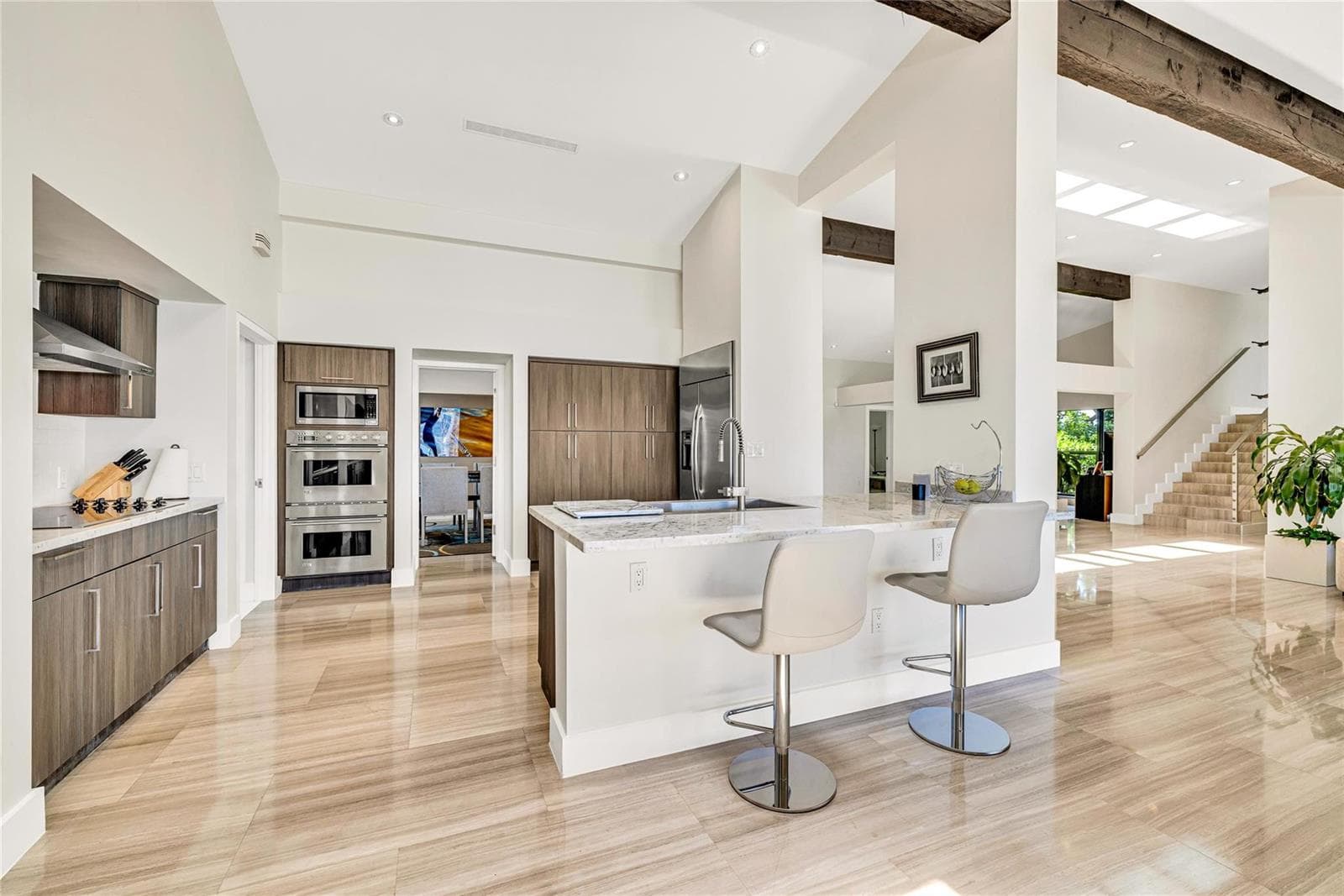 looking back to open kitchen