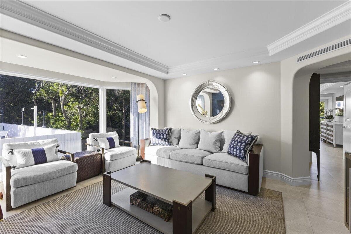 Lower level den with exterior access
