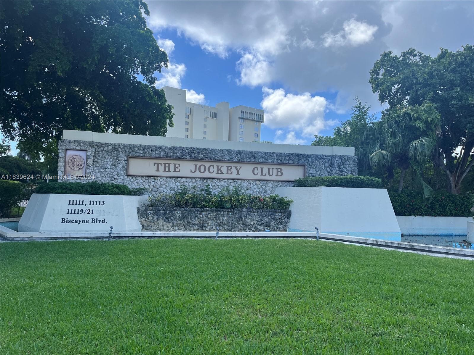 Building sign: The Jockey Club on Biscayne blvd