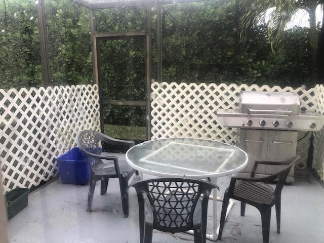 the screened porch