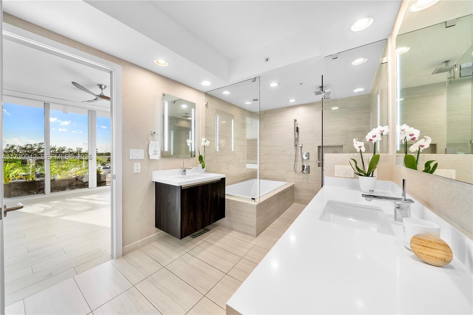 Spacious Shower & Soaking Tub