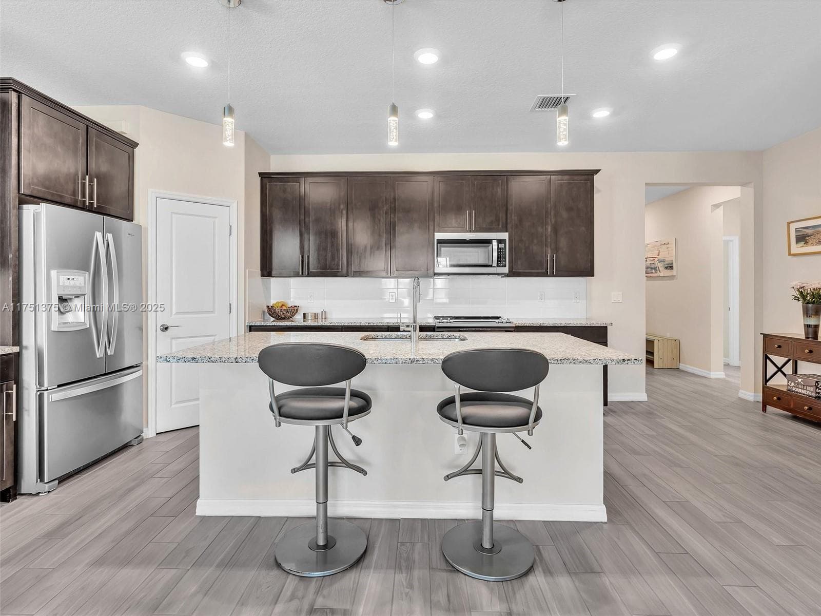 View of kitchen from living room