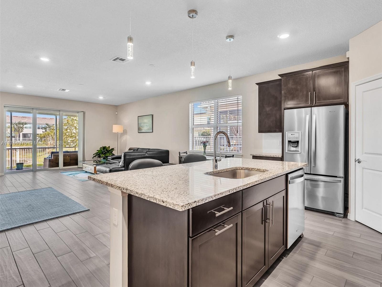 Kitchen open to living areas