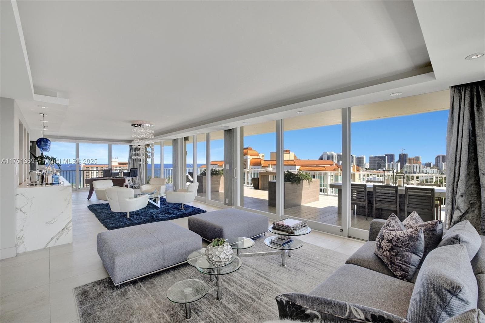 Expansive living with iconic unobstructed ocean, park, intracoastal and city views sunrise to sunset.