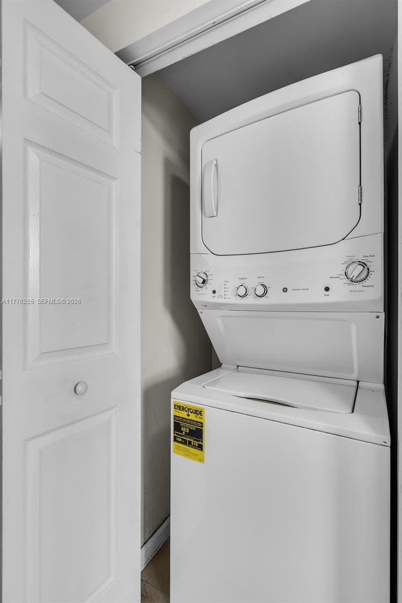 Washer dryer inside the unit