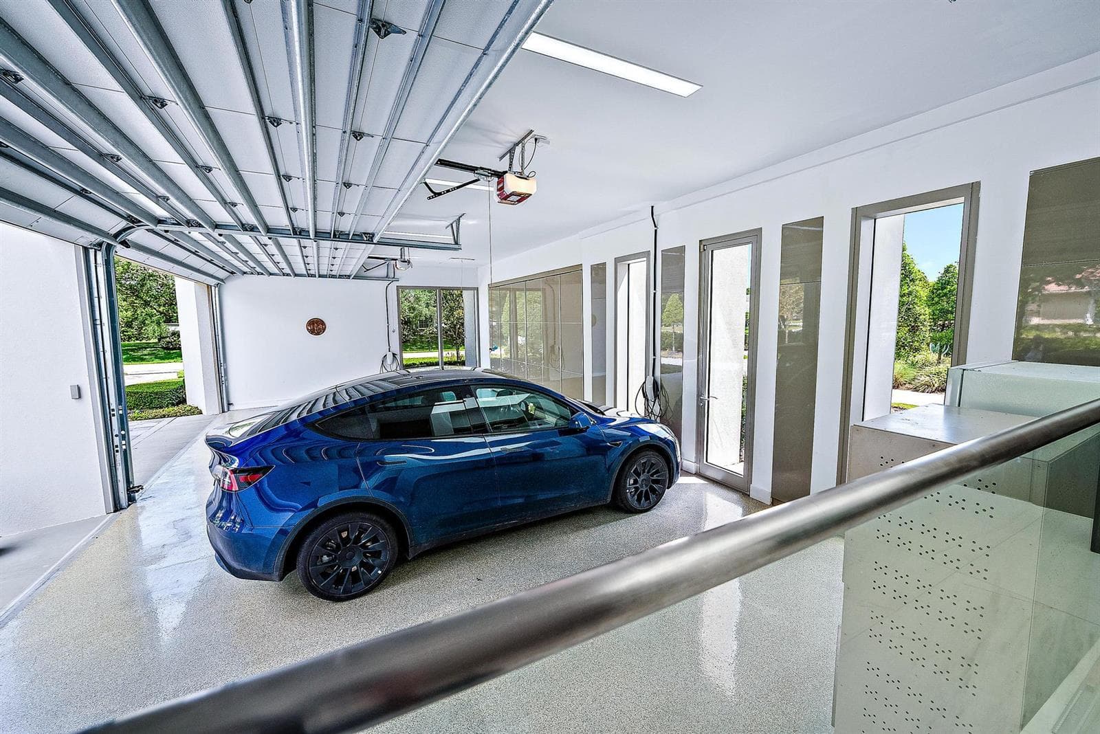 Expansive 4 car garage with storage