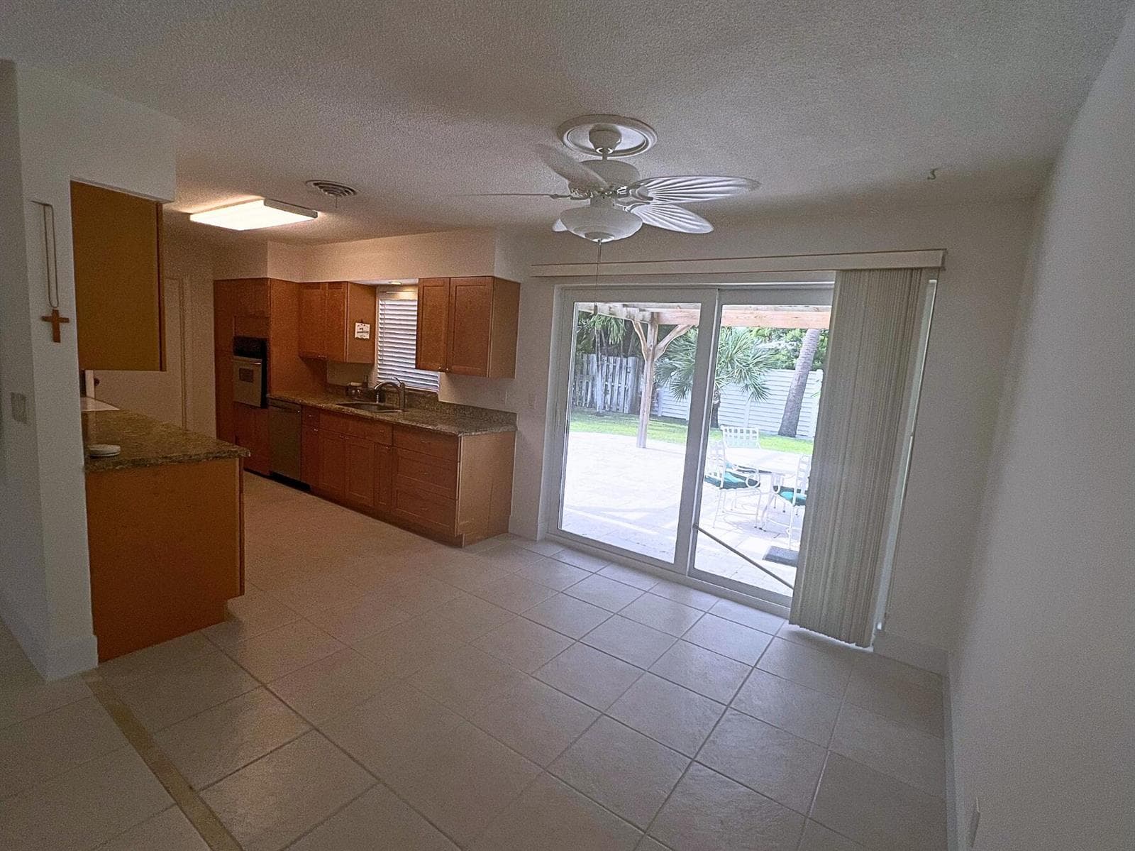 Dining area looking over patio