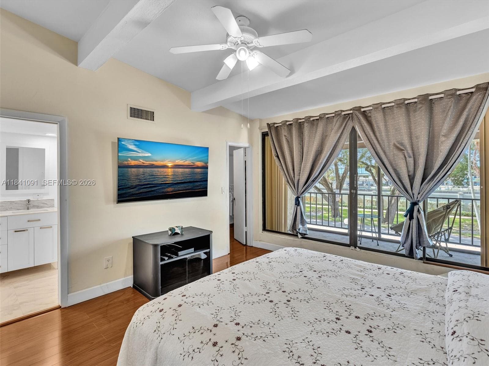 Large Primary Bedroom opens to a balcony