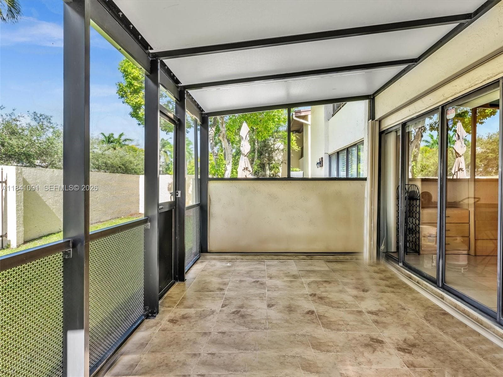 Enclosed Back Patio, enlarges covered area, Great for entertainig and relax