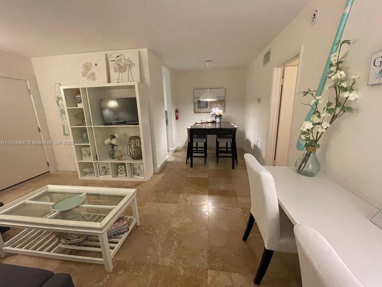 Living room and dining room