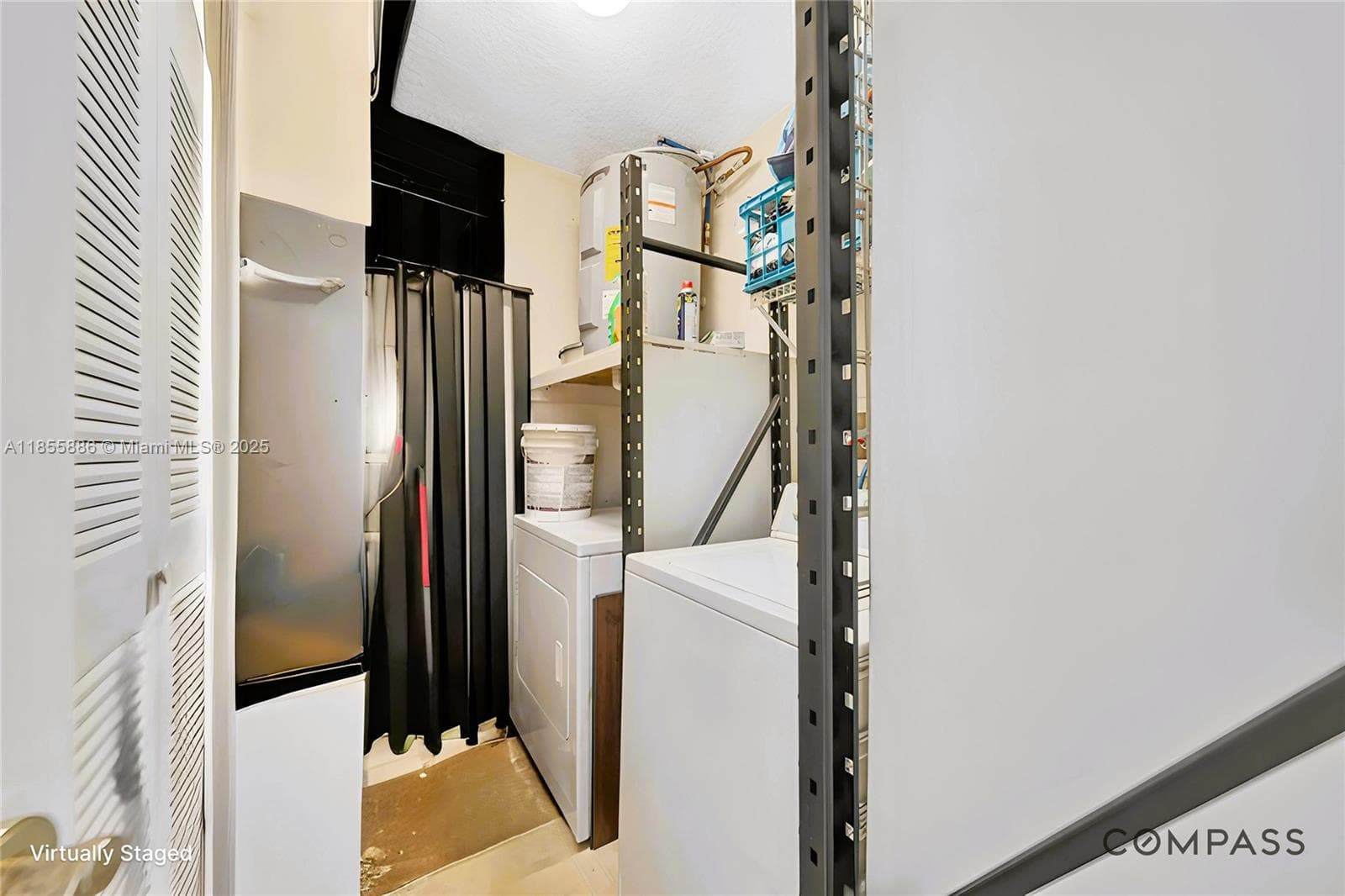 Practical laundry room designed for convenience and efficiency.