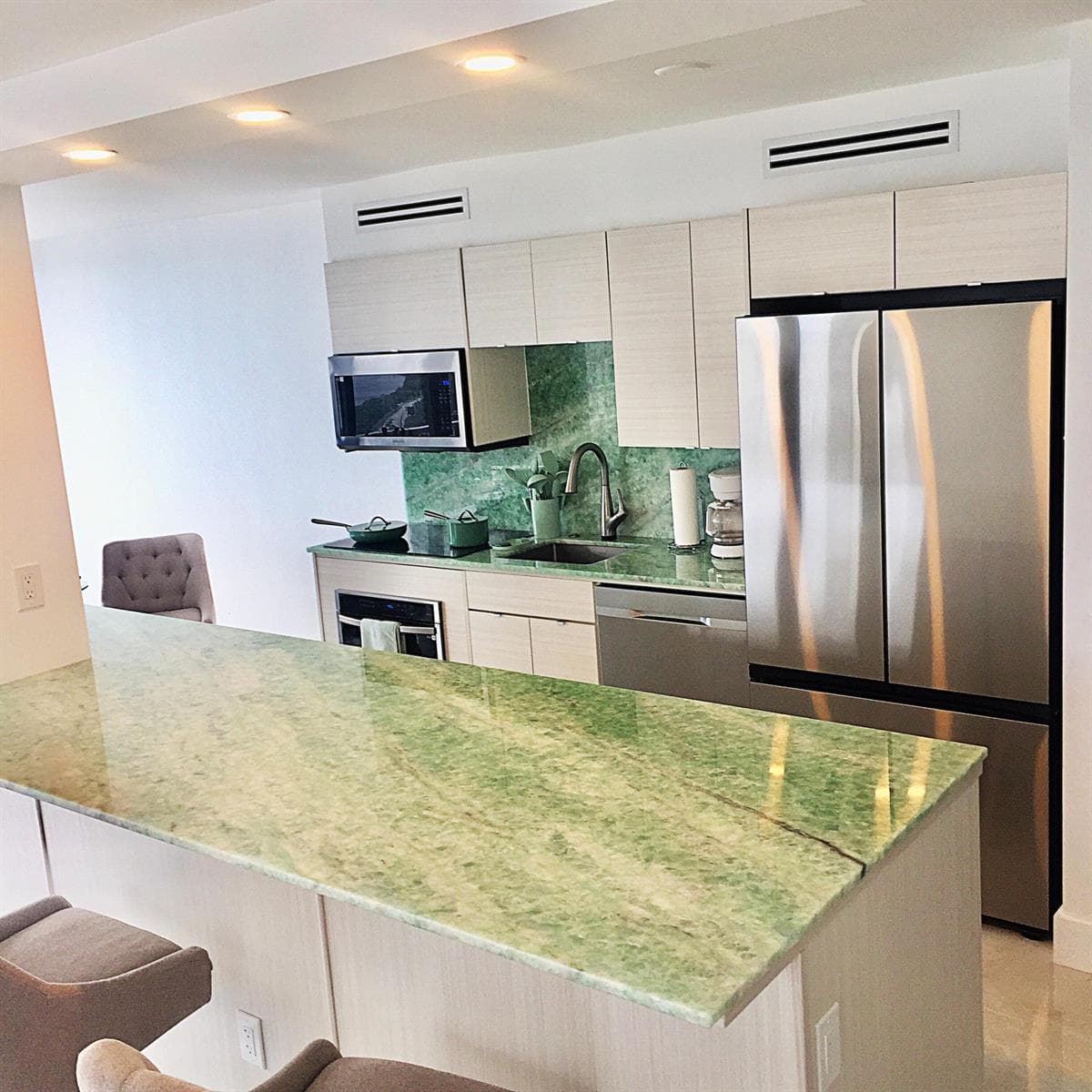 Water Glade kitchen unlit with fridge
