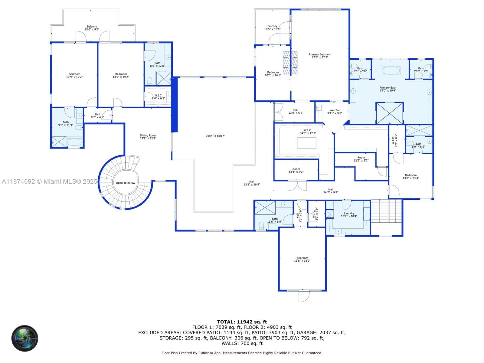 Dimensions per plans