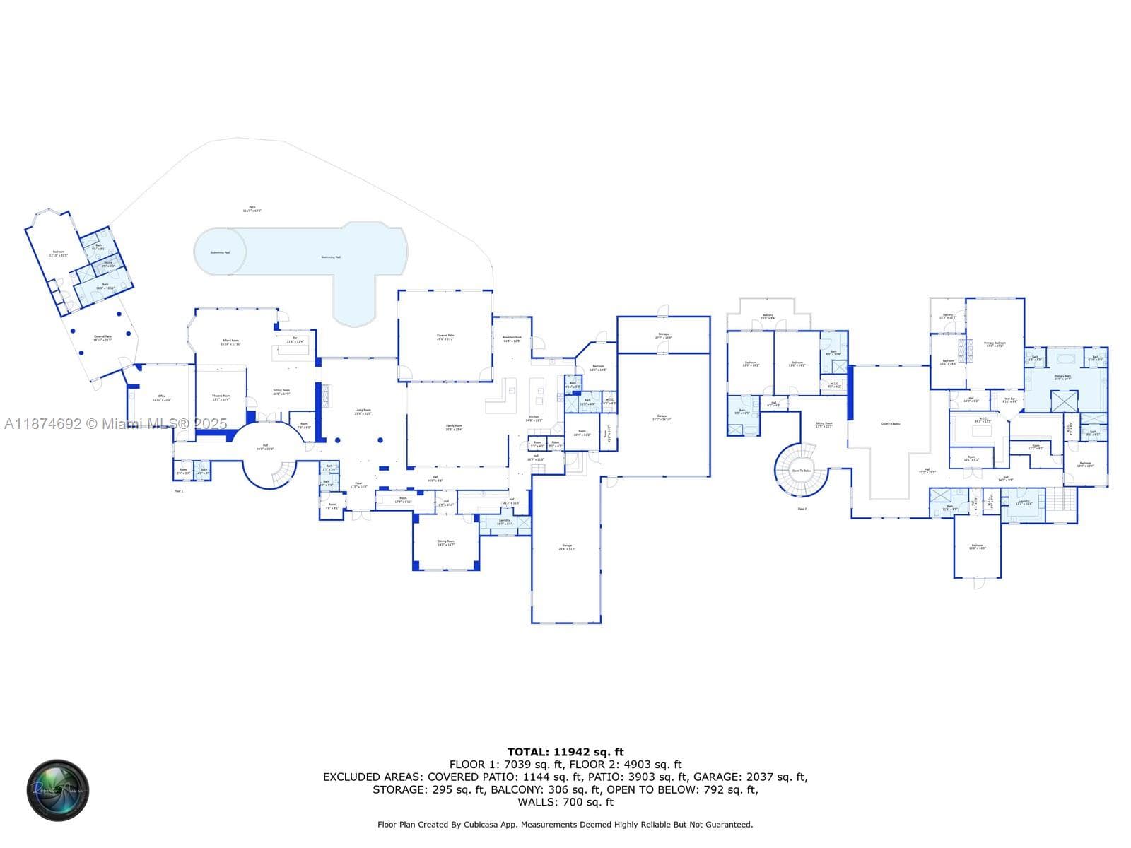 Dimensions per plans