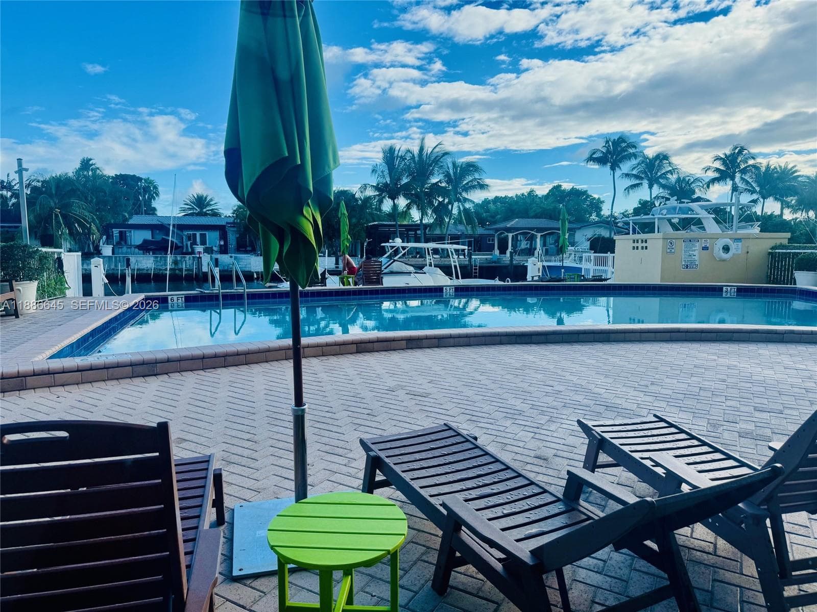 Pool Area Beside Canal & Boat Docks