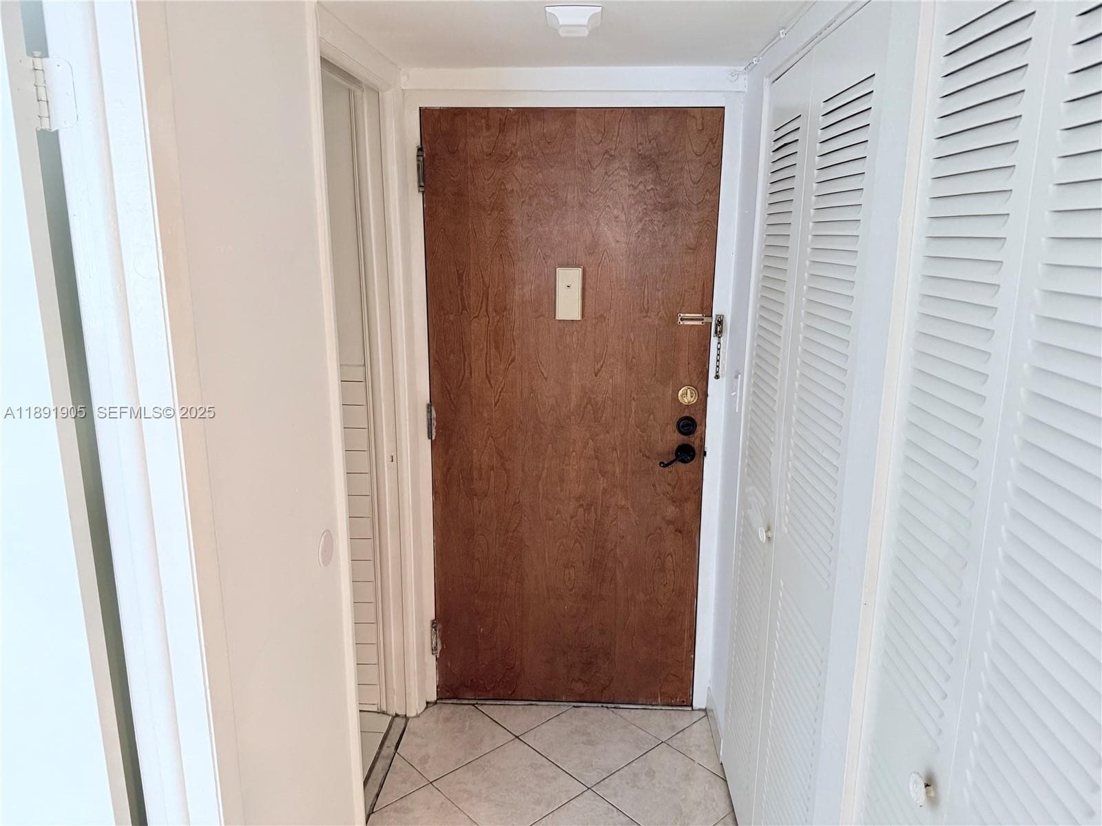front door and side closets.