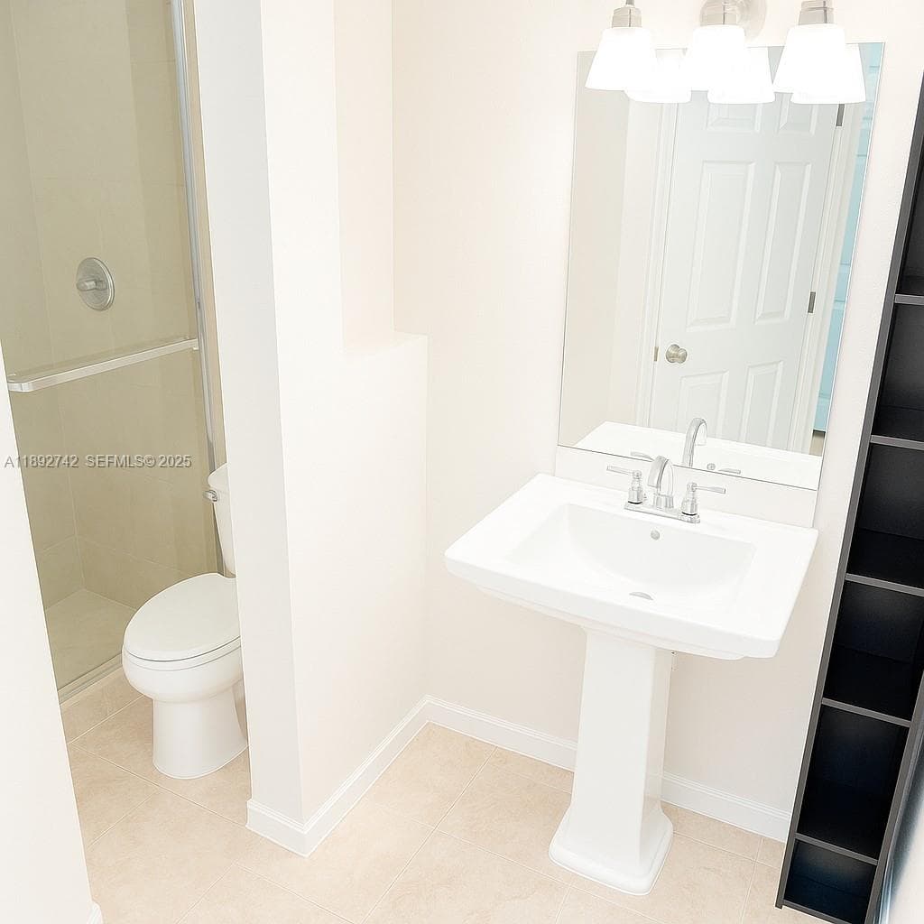 Master bath was remodeled.