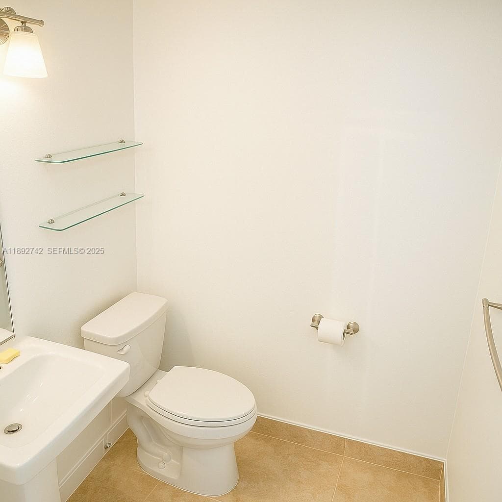 Guest half bath is great to have.
