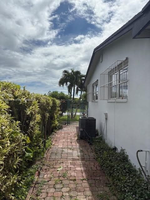 in back yard