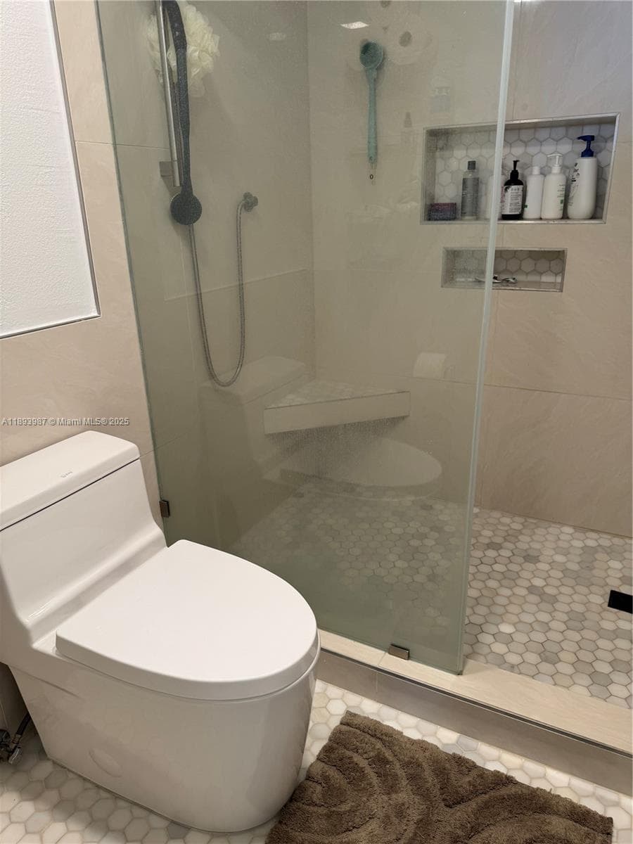 Master bathroom with walk in shower