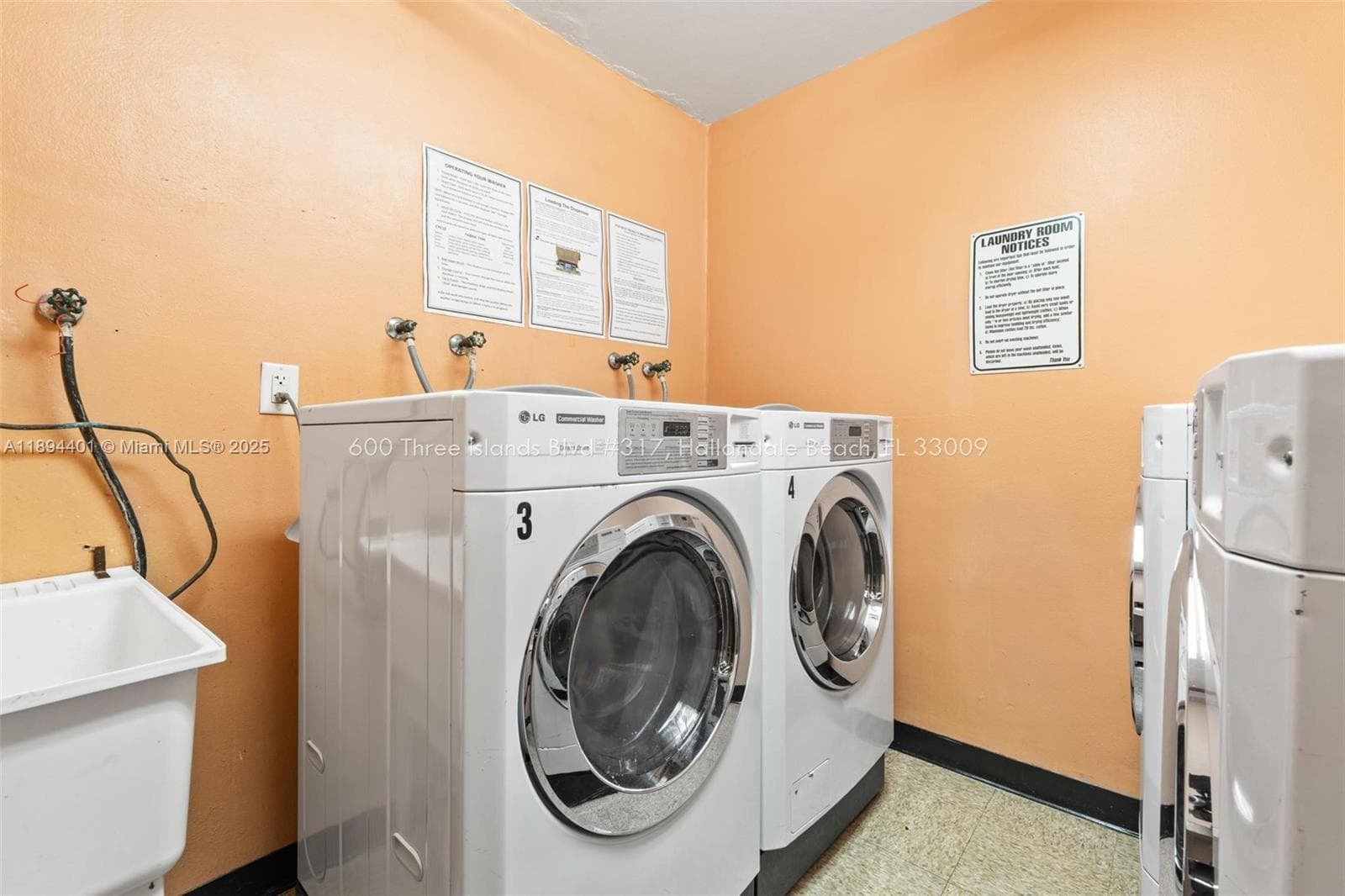 Common same-floor laundry, around the corner from the condo