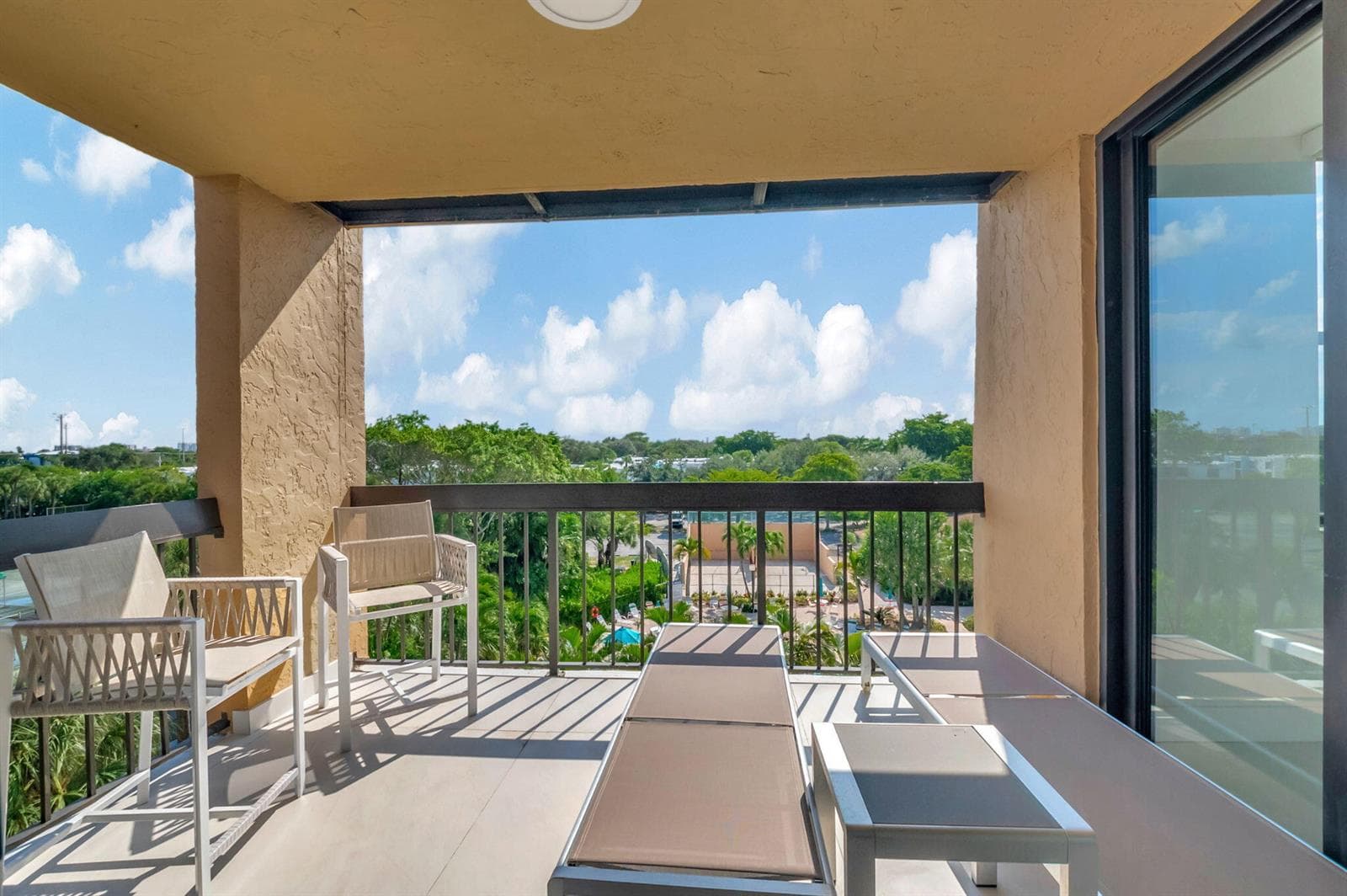 Balcony overlooking the Pool