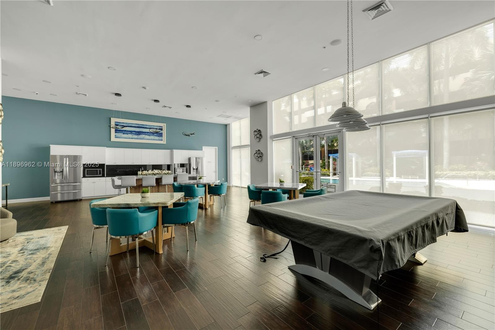 Party room with billiards