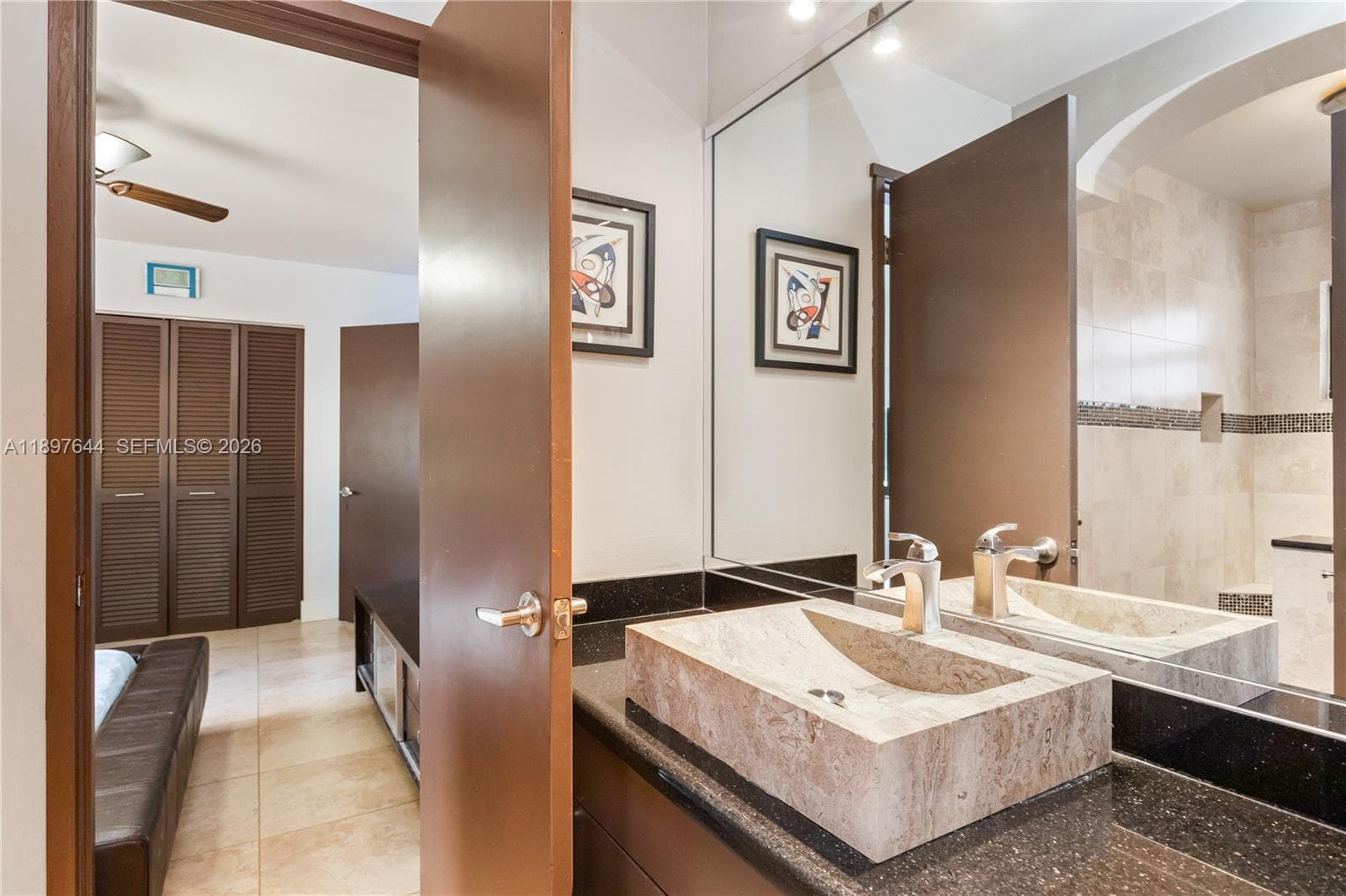 Located on the 2nd floor , has a bathroom