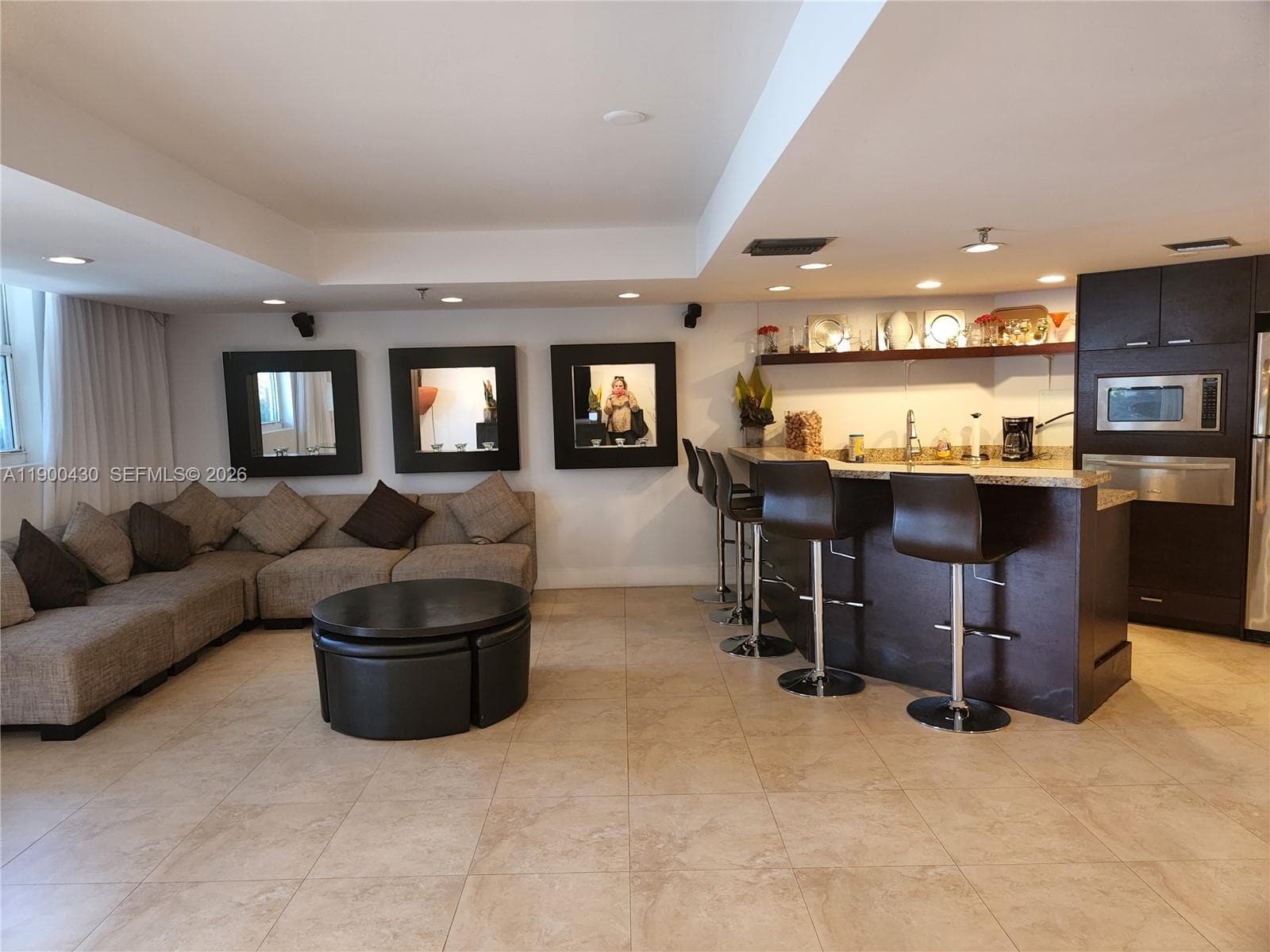 Social room with kitchen