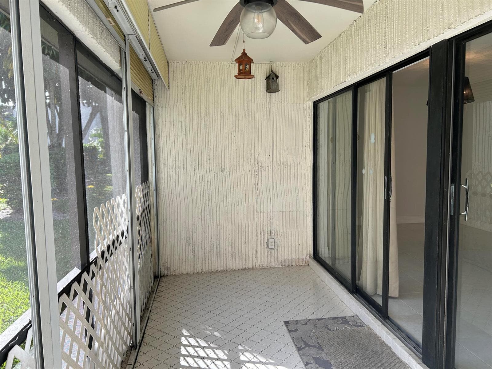 Screened in Patio with Fan