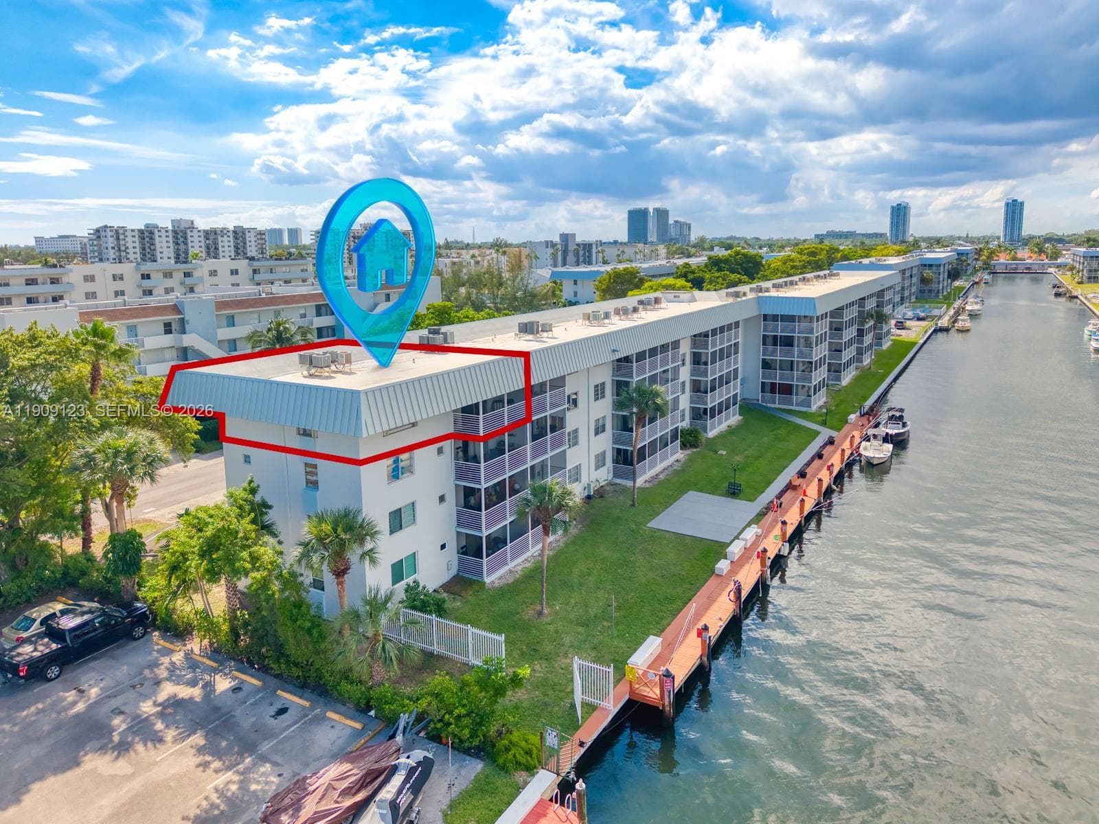 Prime corner unit in desirable Eastern Shores with direct water access and breathtaking views.