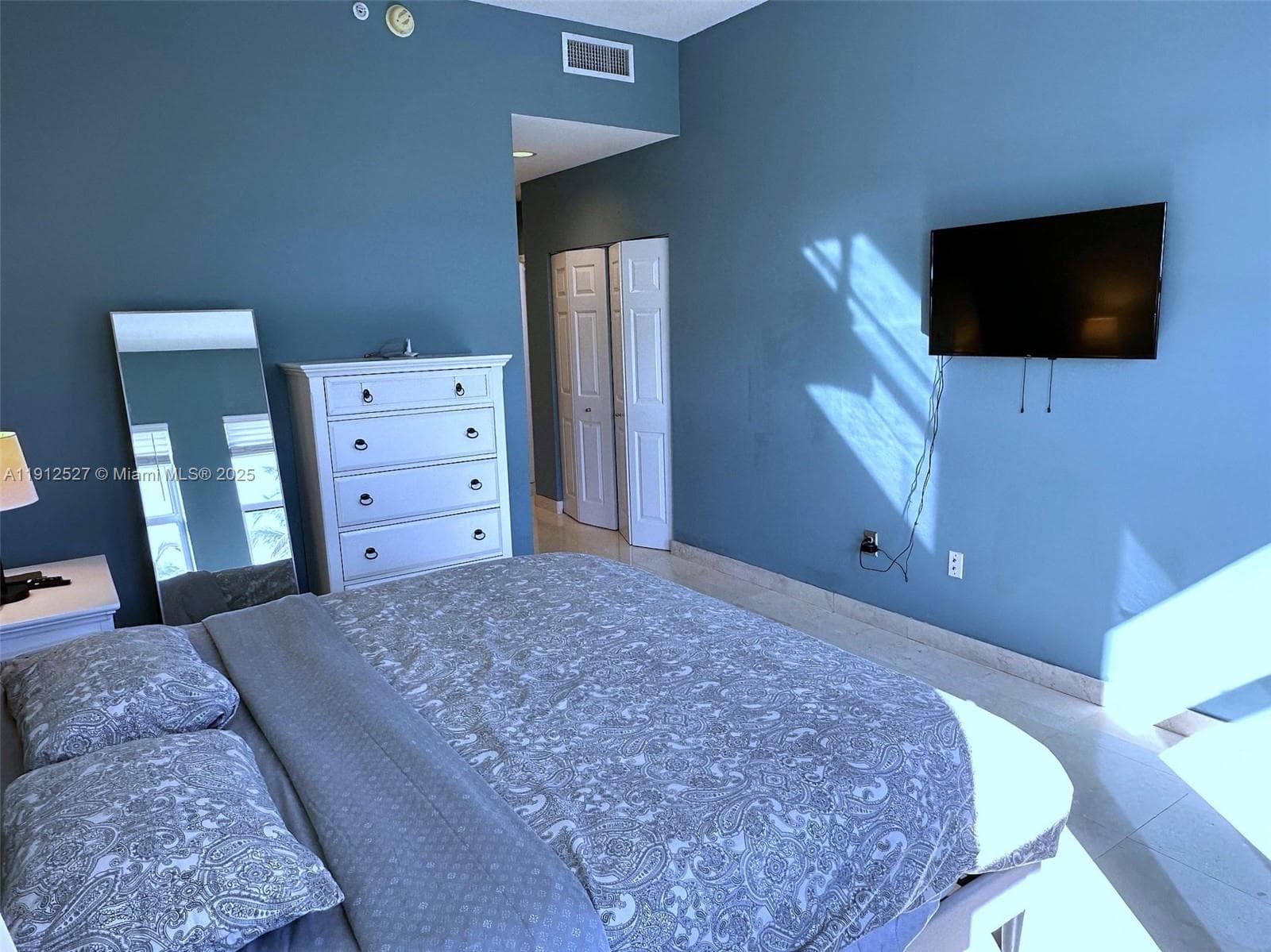with mounted TV