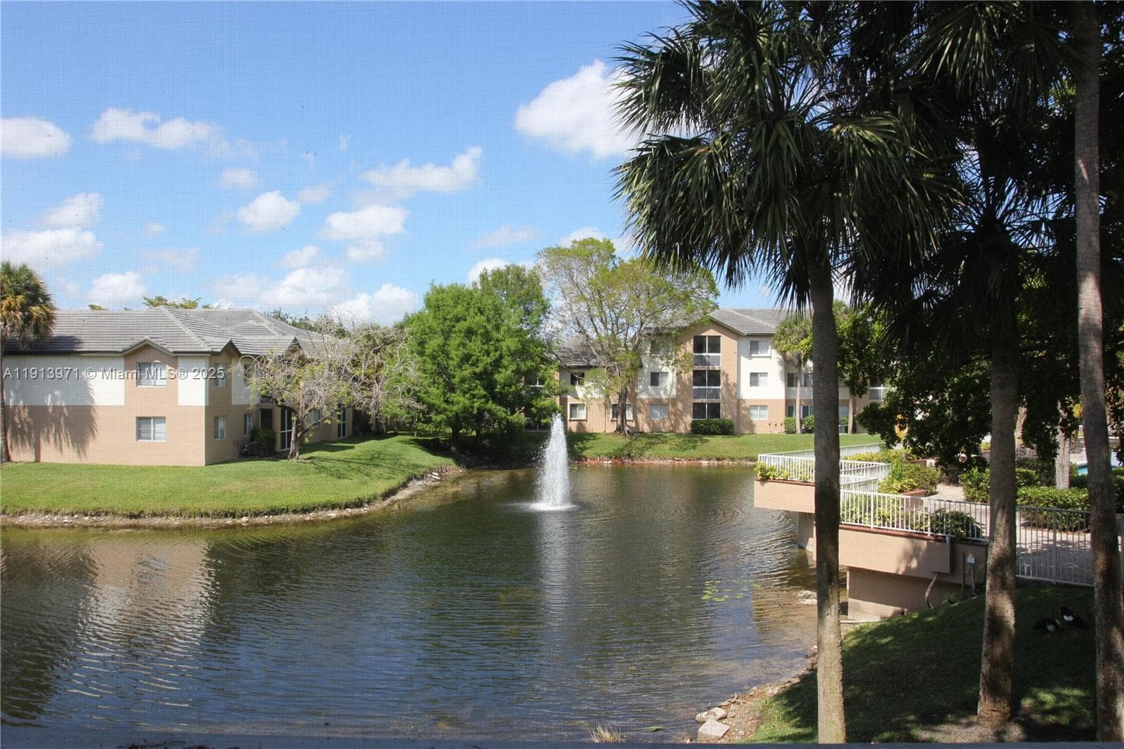 View of pond from balcony