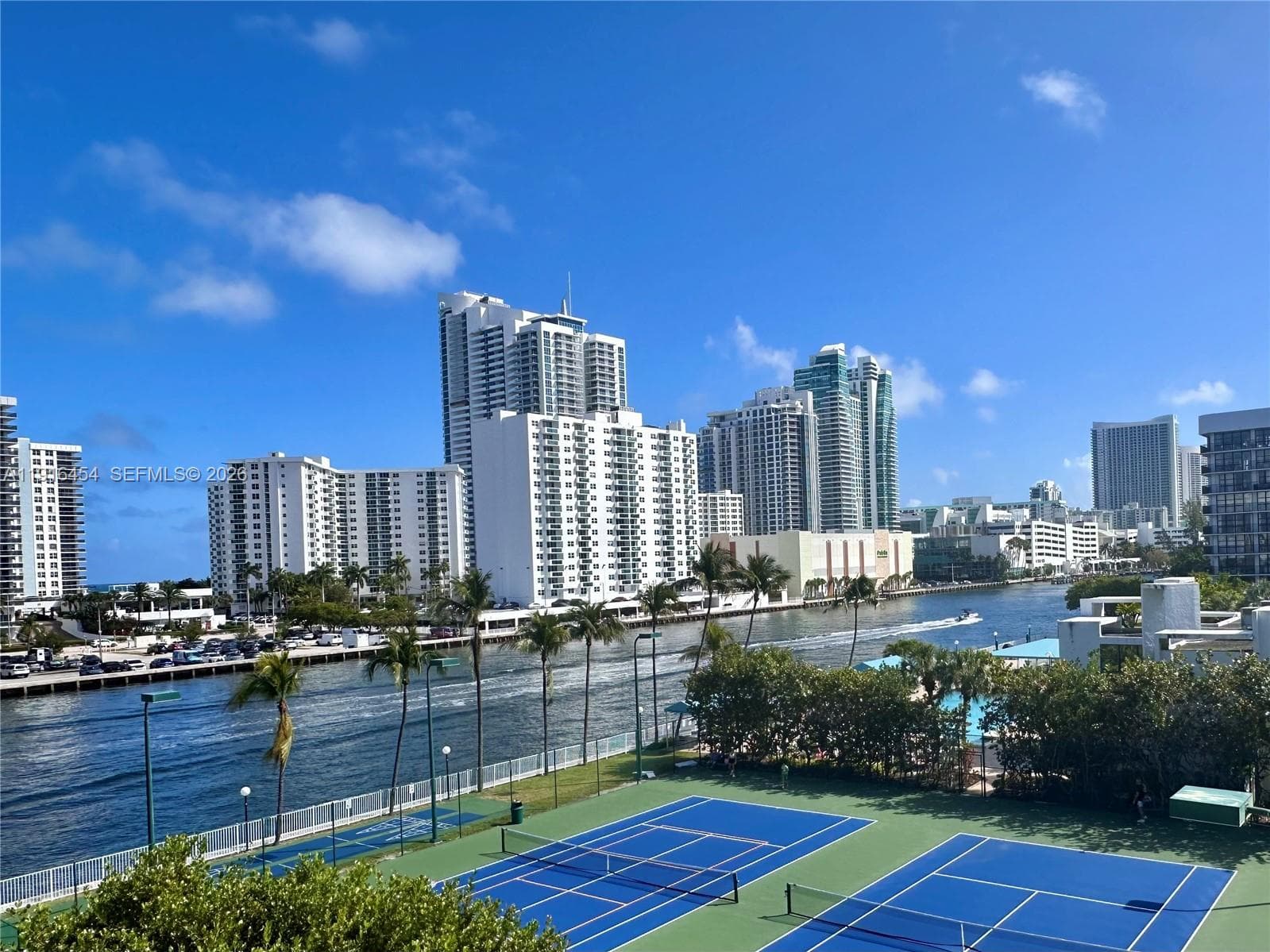 Clean and inviting balcony, to the south-west overlooking Oceanview Park Condominium. - Oceanview Park Condominium, Three Islands, Hallandale Beach, FL 33009. 1000 Parkview Drive, Unit #518.