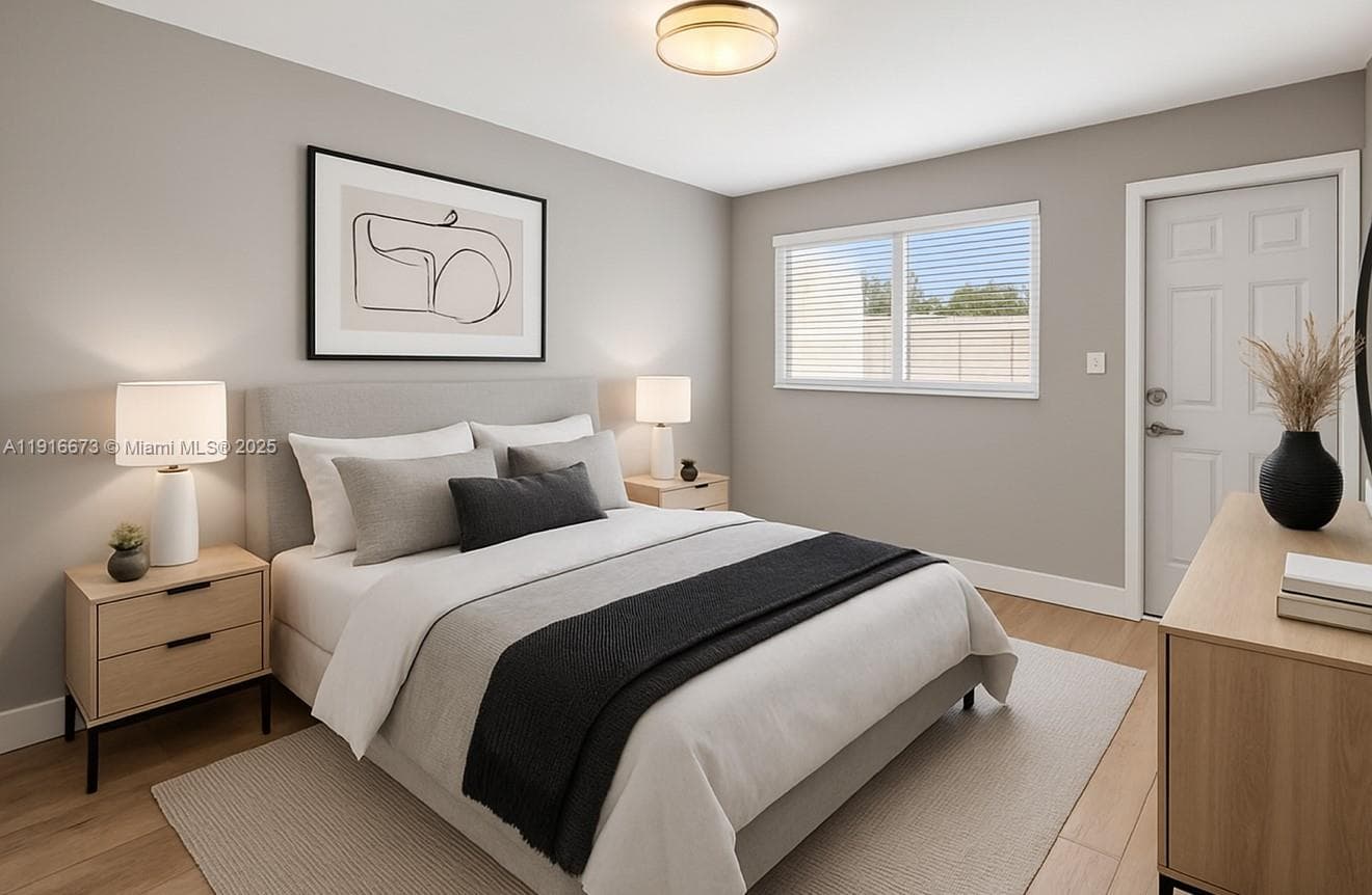 Virtually rendered to have furniture and decor.