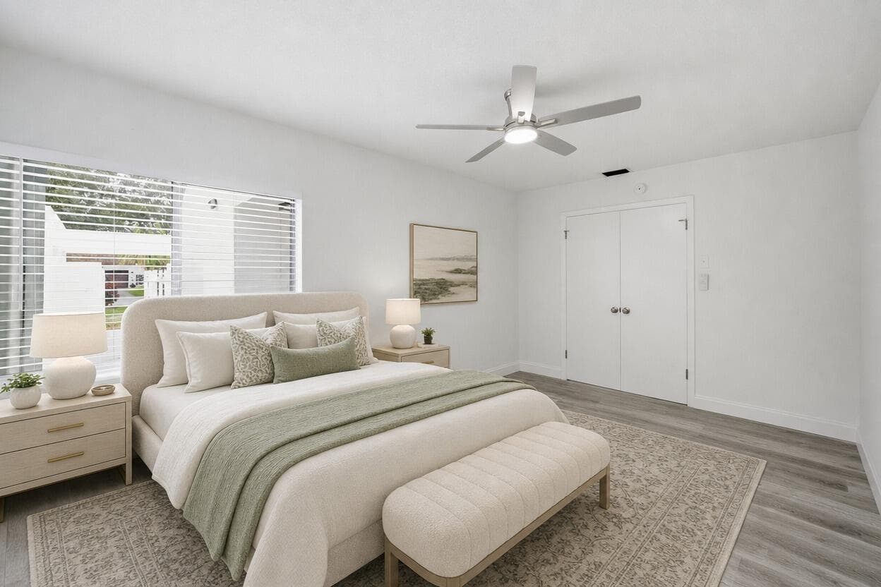 Guest Bedroom to Entry-staged