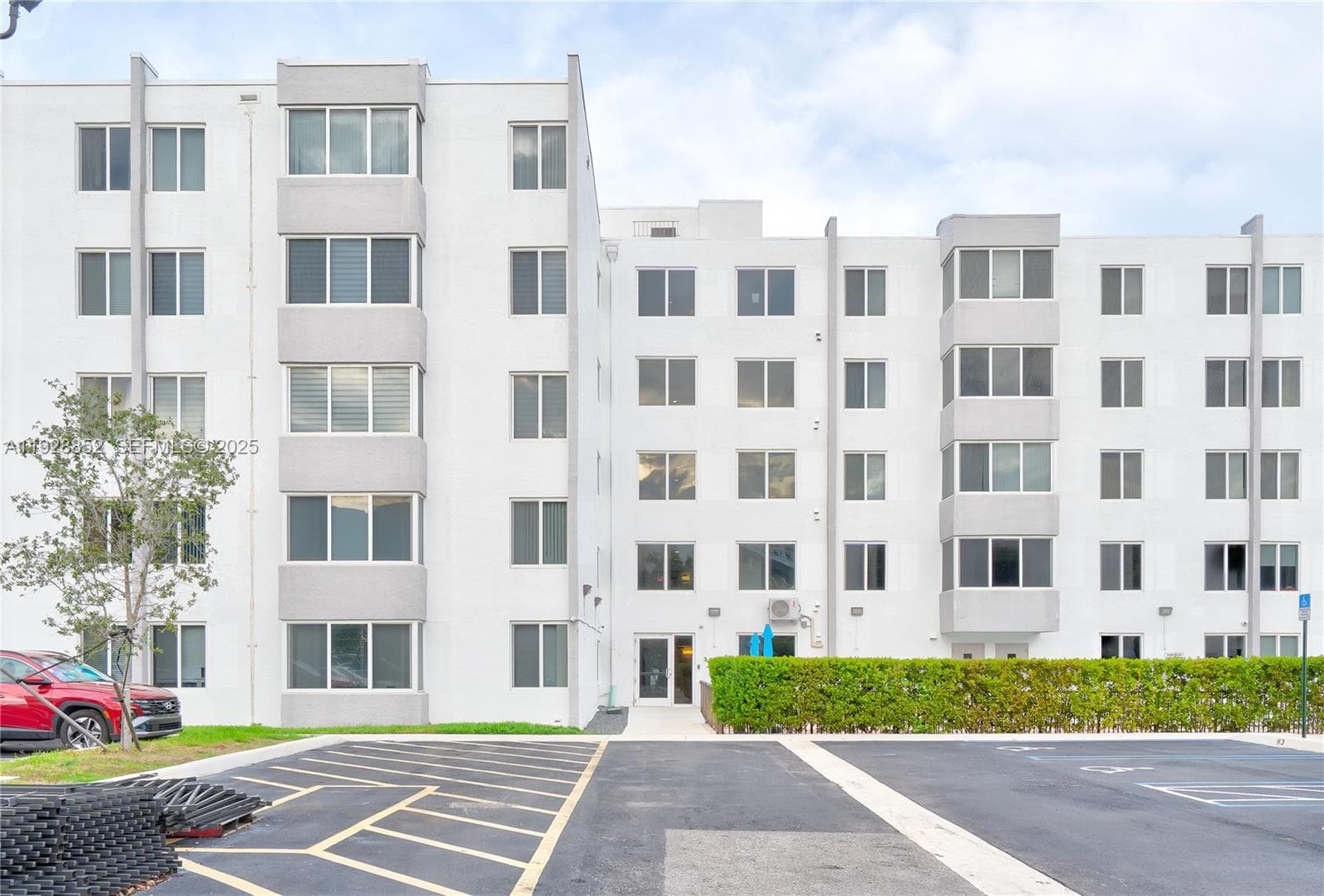 Parking are and view of back entrance