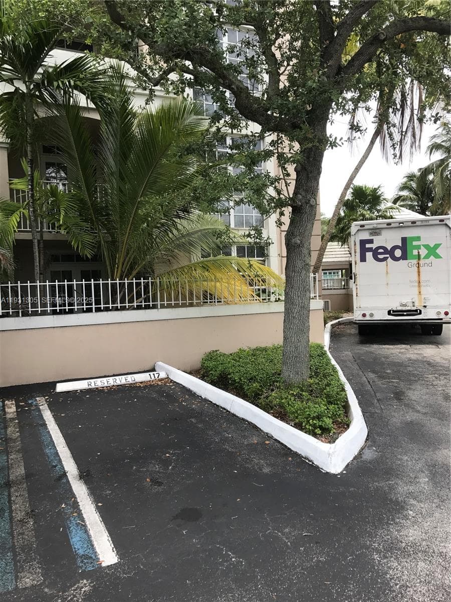 Assigned parking spot at the entrance to the buildng