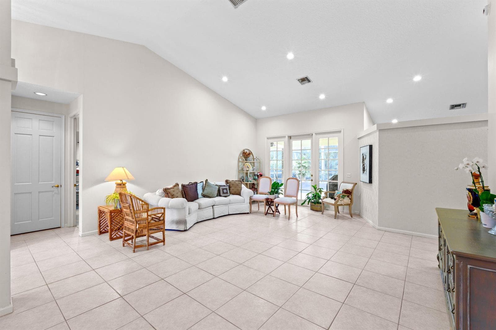 Living room and dining room