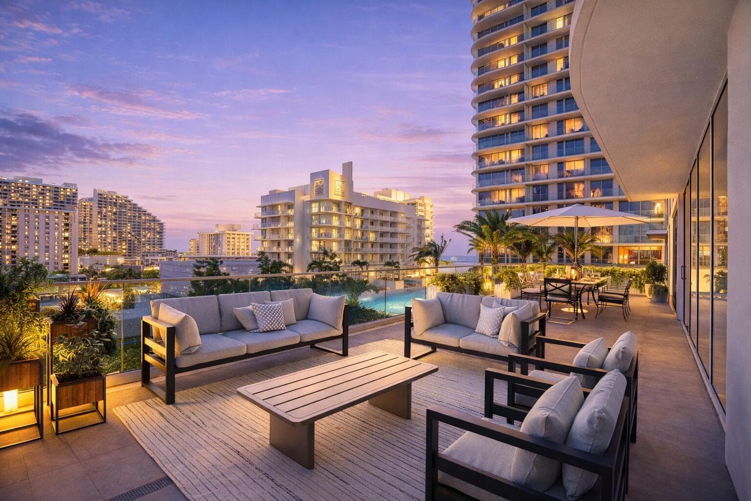 Selene 504S Twilight Terrace View