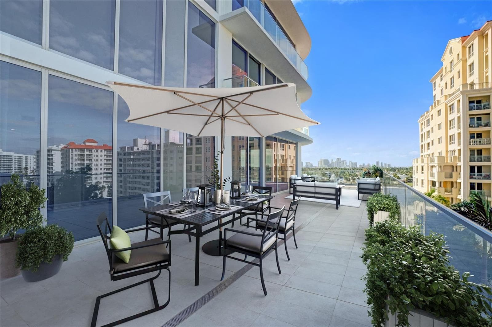 Virtually Staged Oversized Terrace